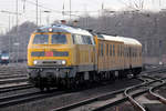 DB Netz 218 392-9 mit Schienenprüfzug in Duisburg-Entenfang 15.2.2017