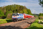 146 247  Vernetzt in die Zukunft  mit dem RE 4680 (München Hbf - Nürnberg Hbf) bei Postbauer-Heng, 12.05.2020