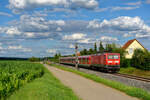 143 214 DB Regio schiebt die S2 (Roth - Altdorf) in den Haltepunkt Winkelhaid, 03.07.2020