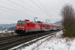 146 244 DB Regio mit dem RE 4858 (München Hbf - Nürnberg Hbf) bei Parsberg, 23.01.2021