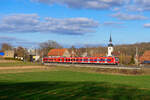 425 047 als RB 58121 (Würzburg Hbf - Treuchtlingen) bei Gnötzheim, 27.02.2021