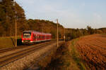 440 307 DB Regio als RB 58804 (Nrnberg Hbf - Neustadt (Aisch) Bahnhof) bei Hagenbchach, 30.03.2021