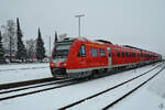 Abfahrt nach München - Ende November 2023 setzte sich der Dieseltriebzug 612 083 am Hauptbahnhof in Kempten in Bewegung. Die nächsten Tage ging wetterbedingt fast nichts mehr.