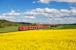 425 047 DB Regio als RB 58124 (Treuchtlingen - Würzburg Hbf) bei Lehrberg, 22.05.2021