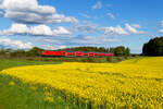 146 243 DB Regio schiebt RE 4865 (Nürnberg Hbf - München Hbf) bei Parsberg, 14.05.2021