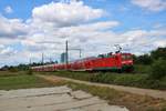 DB Regio 114 030 mit dem RE51 am 25.07.20 in Frankfurt Oberrad  