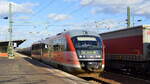 Überraschend fuhr dieser DB Desiro  642 540  mit der Aufschrift S8 Dresden Hbf am 23.02.22 Durchfahrt Bf.