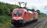 DB Regio AG - Region Nordost, Fahrzeugnutzer: Regionalbereich Berlin/Brandenburg, Potsdam mit  ihrer  182 006  [NVR-Nummer: 91 80 6182 006-7 D-DB] mit 112 156-5 (NVR:  91 80 6112 156-5 D-DB ) am Haken auf Dienstfahrt Richtung Bahnhof Berlin Lichtenberg am 04.07.24 Höhe Bahnhof Berlin-Hohenschönhausen.