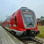 DB regio 445 004 wartet am Bahnhof Demmin auf die Weiterfahrt. (November 2020)