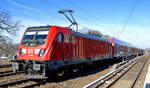 DB Regio Nordost mit  147 003  [NVR-Nummer: 91 80 6147 003-8 D-DB] als Schublok des FEX Flughafen-Express Berlin Richtung Berlin Hbf.