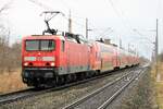 114er  Sandwich , bestehend aus 114 027 & 114 039 am RE3 Stralsund Hbf - Falkenberg (Elster).