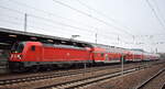 DB Regio AG - Region Nordost mit der  147 006  [NVR-Nummer: 91 80 6147 006-1 D-DB] und der RB 32 nach Oranienburg am 26.01.23 im Bahnhof Flughafen BER Terminal 5