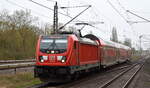 DB Regio AG - Region Nordost, Fahrzeugnutzer: Regionalbereich Berlin/Brandenburg, Potsdam mit ihrer  147 014  und der RB24 Richtung Eberswalde Hbf.