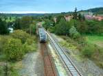 Burgenlandbahn 672 905 + 672 908 als RB 25972 von Naumburg (Saale) Ost nach Wangen (Unstrut), bei Nimitz; 04.10.2009