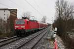 DB Regio 143 346 als RB22 am 24.01.21 in Frankfurt Zeilsheim vom Bahnsteig aus fotografiert