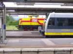 MEG 4 + Burgenlandbahn 672 916-4 in Naumburg (S) Hbf; 08.09.2007