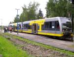 Drei VT 672 der Burgenlandbahn im Bahnhof Freyburg (Unstrut; 08.09.2007