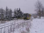 Burgenlandbahn 672 918  Finnebahn  als RB 25968 von Naumburg (Saale) Ost nach Wangen (Unstrut), bei Balgstdt; 02.01.2010