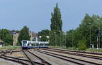 UBB 646 128-8  Vinschgau  + 646 105-6 + 646 xxx als UBB 29423 von Züssow nach Swinoujscie Centrum, am 11.06.2017 bei der Ausfahrt in Wolgast.