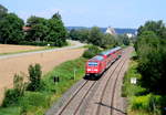 245 037 mit IRE Stuttgart Hbf - Lindau Hbf am 01.08.2017, kurz hinter Aulendorf