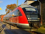 Die Erzgebirgbahn hilft momentan der PRESS mit ihrem Desiro 642 129 aus,da der Stammtriebwagen 650 032 momentan nicht einsatzfähig ist.Am 22.Oktober 2020 fotografierte ich den 642 629 in