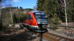 22.02.2014 Erzgebirgsbahn auf dem Weg nach Johanngeorgenstadt.