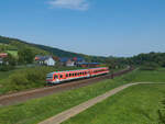 Auf dem Weg nach Hause kam 628 627 am 13.05.2023 durch Hermannspiegel in der Vorderrhön.