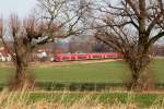 In Dorfen hatte ich am 06.02.16 den Durchblick, als ein Doppelstockzug von München nach Mühldorf fotografiert wurde.