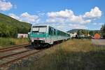 Westfrankenbahn 628 526 am 26.07.18 in Amorbach bei Miltenberg