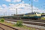 DB Westfrankenbahn 218 460-4 mit dem Pendelzug beim Sommerfest im DB Museum Koblenz Lützel am 22.06.19.