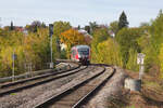 642 662 erreicht als RE80 Heilbronn-Crailsheim am 23.10.2022 den Haltepunkt Neuenstein.