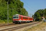 628 575 DB Regio Südostbayernbahn in Aßling, Juni 2023.