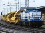 D&D 1701 verlsst mit einem Umbauzug den Bahnhof Stralsund. (11.09.08)