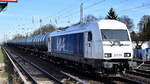 DeltaRail GmbH, Frankfurt (Oder) mit ihrer  223 158  (NVR:  92 80 1223 158-7 D-DELTA ) und einem Kesselwagenzug am 18.03.24 Höhe Bahnhof Berlin-Hirschgarten.