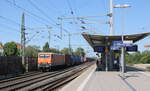 DeltaRail 212 001-2 (91 80 6143 001-6 D-DELTA) mit einem Containerwagenzug am 11.07.2023 in Hannover-Linden/Fischerhof.