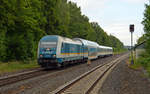 223 065 führte am 17.06.18 einen ALX von Hof nach München durch Martinlamitz Richtung Marktredwitz.