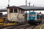 223 061 rangiert ein letztes Mal in Lindau Hauptbahnhof.