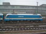 Die 183 004 am 21.12.2007 bei einer Rangierfahrt in Regensburg Hbf.