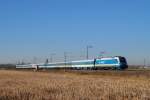 183 001 (Arriva) mit Alx 455 vor Freising (19.02.2008)