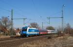 183 003 (Arriva) mit Alx 86007 in Langenbach (19.02.2008)