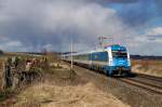 183 003 (Arriva) mit Alx 454 vor Ergolding (05.03.2008)