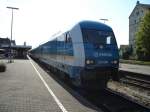 Arriva 223066 mit ALEX nach Mnchen steht in Lindau Hbf.