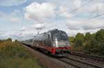 183 001 am 27.09.10 auf der Fahrt von Regensburg nach Mnchen in Obertraubling