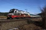 ARRIVA / ALEX 183 001, Jubilumslok 175 Deutsche Eisenbahn im Adler-Design vor ALX 84111 Hof - Mnchen, KBS 930 Regensburg - Landshut - Mnchen, fotografiert bei Klham am 17.01.2011