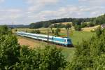 183 005 mit einem ALX nach Mnchen Hbf am 09.07.2012 unterwegs bei Ergoldsbach.