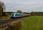 183 002 mit einem ALX am 10.11.2012 unterwegs bei Artlkofen.