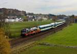 183 001 mit einem ALX nach Hof am 10.11.2012 unterwegs bei Ergoldsbach.