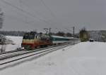 183 001 mit ALX 352 nach Mnchen Hbf am 19.01.2013 bei Artlkofen.