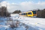 1648 208 als OPB 79735 von Marktredwitz nach Regensburg bei Pechbrunn, 05.01.2017