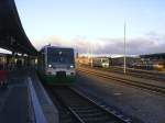 V.l.n.r.: VT31 ( Stadt Klingenthal ) und VT32 ( Kraslice/Graslitz ) in Plauen ob Bf, 15.2.08.